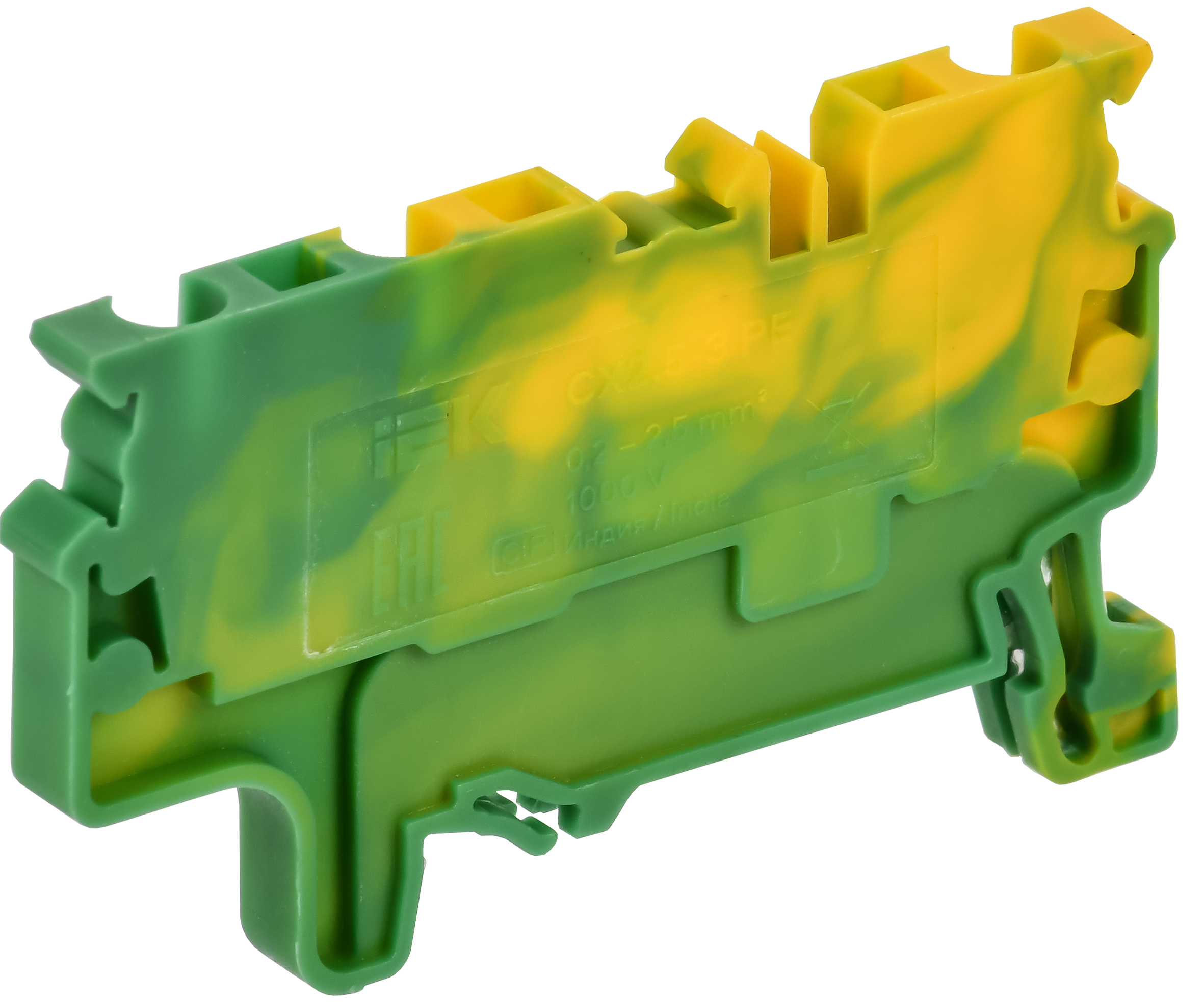 ARMAFIX Клемма пружинная CX2.5-3 PE 2,5мм2 трехконтактная заземляющая IEK