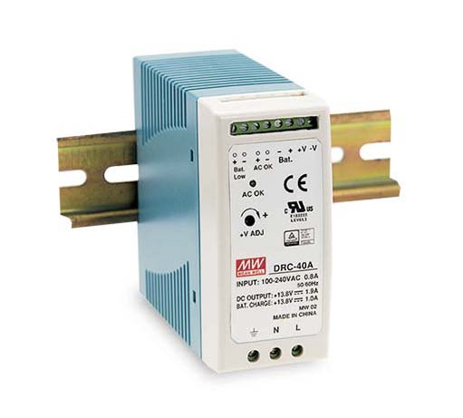 Блок питания AC-DC с функцией UPS, 60Вт, вход 90-264В АС,127-370В DC, выход 1: 27.6В,0-2.15 (1.4 ном.) А, выход зарядного устройства 27.6В,0.75А, в корпусе 