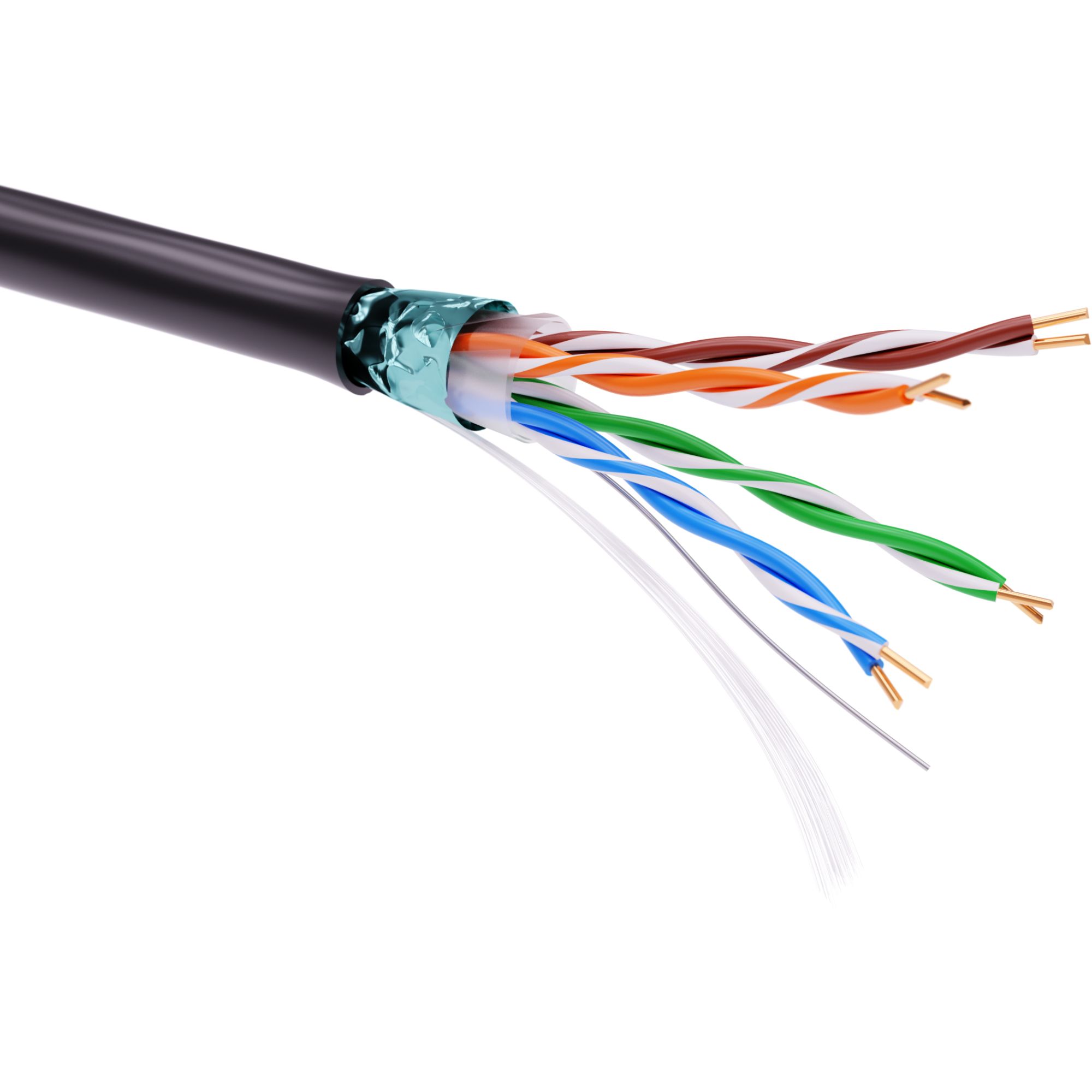 Витая пара F/UTP 4 пары CAT 5E светостабилизированный PE черный катушка 305м