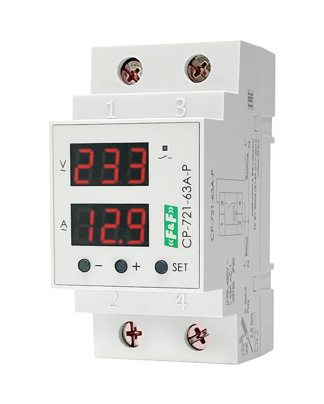 Реле напряжения с контролем тока CP-721-63A-P 