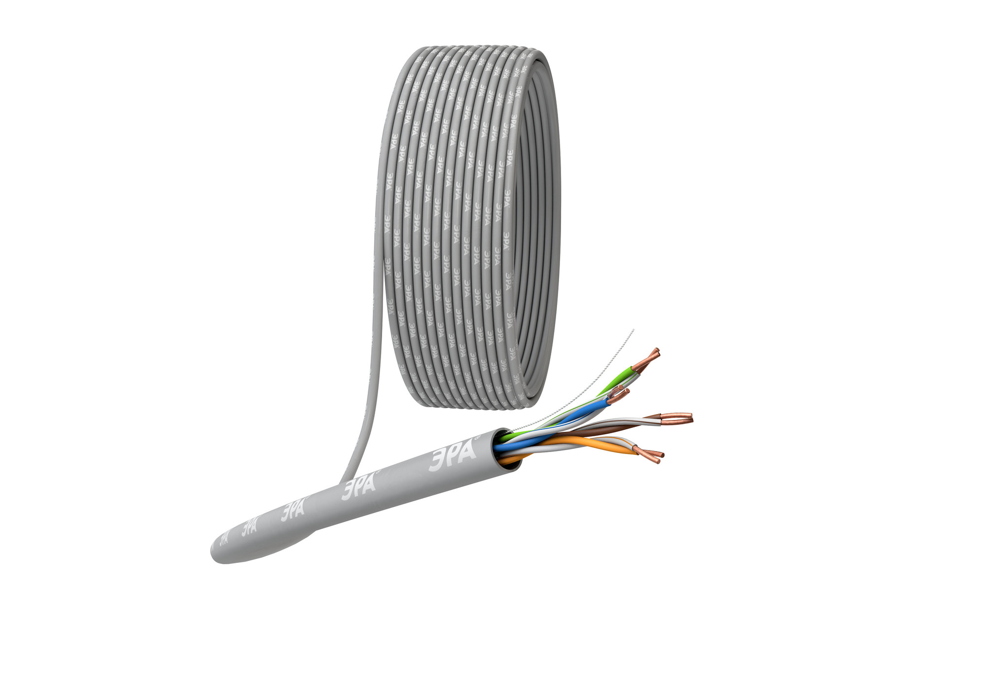Кабель витая пара U/UTP 4x2x24AWG Cat5e CU PVC 305м ЭРА SIMPLE UL-4-PVC