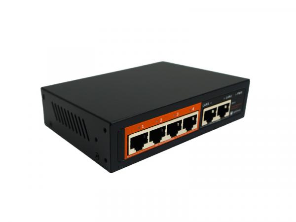 Коммутатор управляемый L2 с обл. упр. 4x100Мбит/с (RJ45 с PoE+) 2x100Мбит/с (RJ45) Uplink 52Вт 