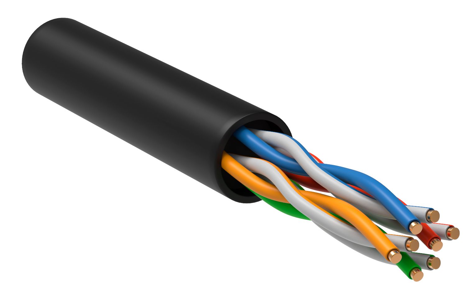 Витая пара U/UTP кат.5E 4х2х24AWG LDPE черный 100м