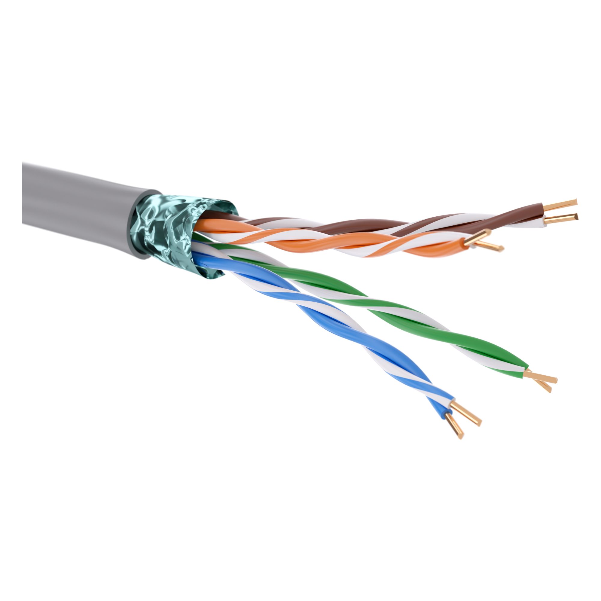 Витая пара F/UTP 4 пары CAT 5E нг(А)-HF серый катушка 305м