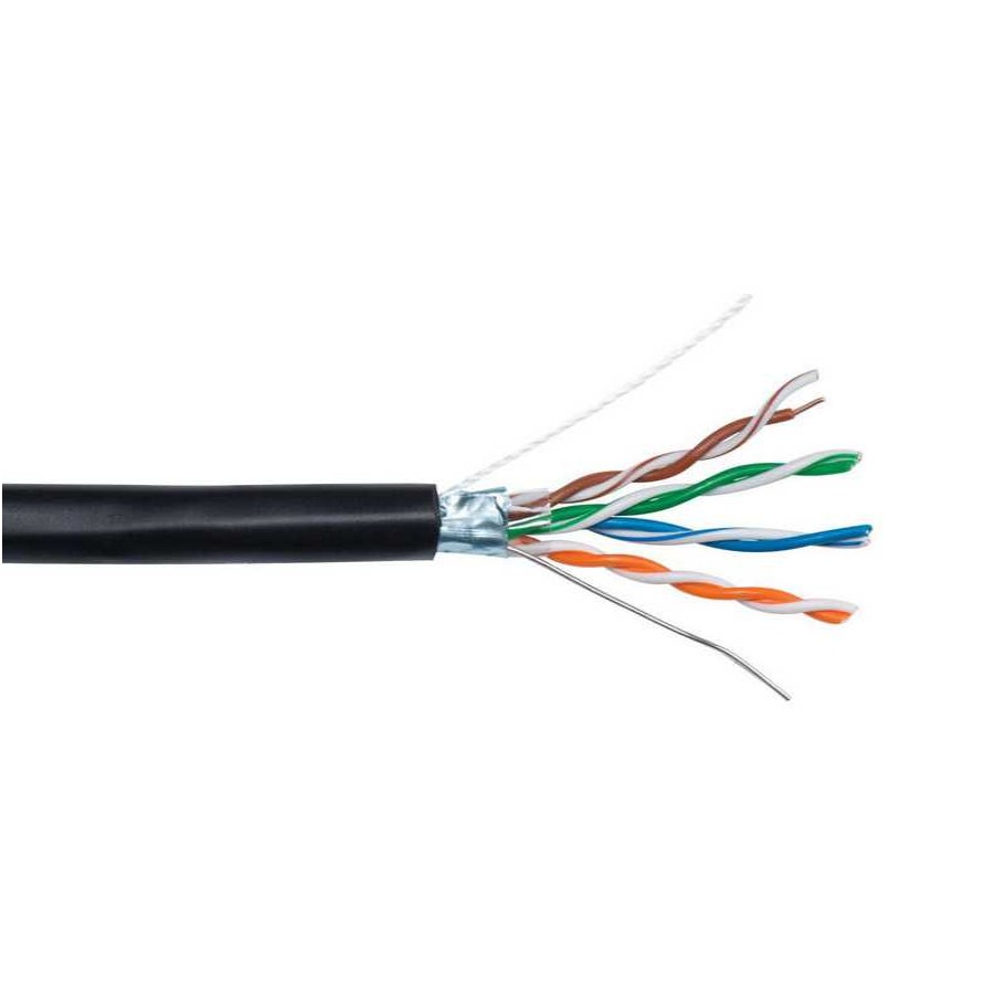 Витая пара СORDLINE F/UTP 5e Сu 4х2х0.51 PE OUT PROF черный 305м